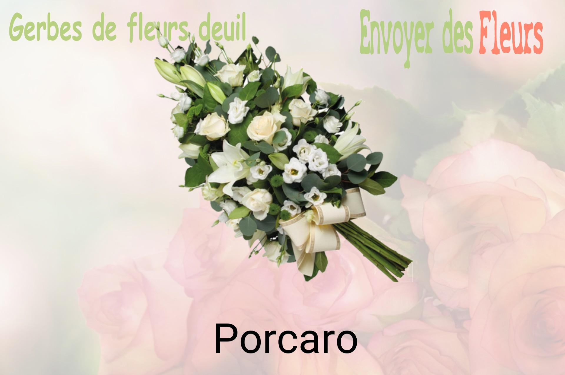 Gerbe de fleurs de deuil livrée à Porcaro